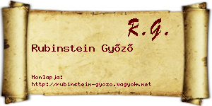 Rubinstein Győző névjegykártya